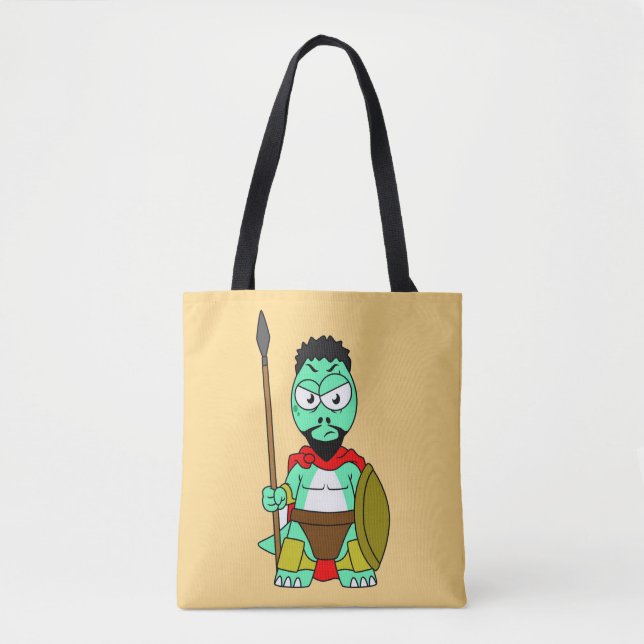 Tyrannosaurus Rex Dressed As Leonidas. Tote Bag (Front)