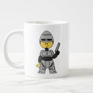 Tyrannosaurus Rex Dressed As Robocop. Large Coffee Mug