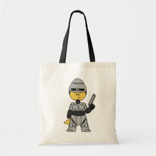 Tyrannosaurus Rex Dressed As Robocop. Tote Bag