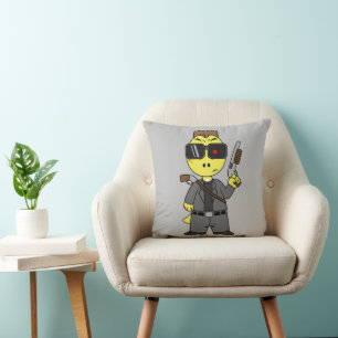 Tyrannosaurus Rex Dressed As The Terminator. Cushion