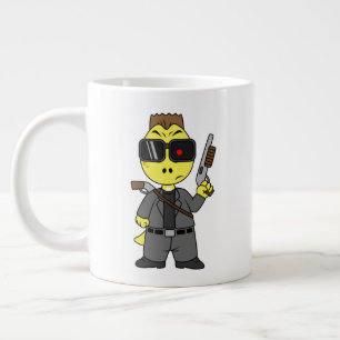 Tyrannosaurus Rex Dressed As The Terminator. Large Coffee Mug