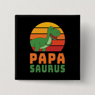 Tyrannosaurus Rex Papasaurus Dinosaur Father's Day 15 Cm Square Badge