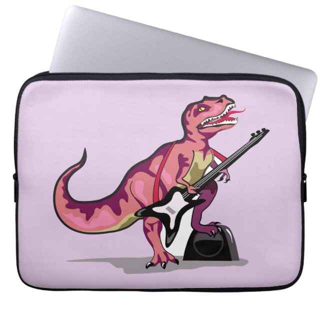 Tyrannosaurus Rex Playing The Guitar. Laptop Sleeve (Front)