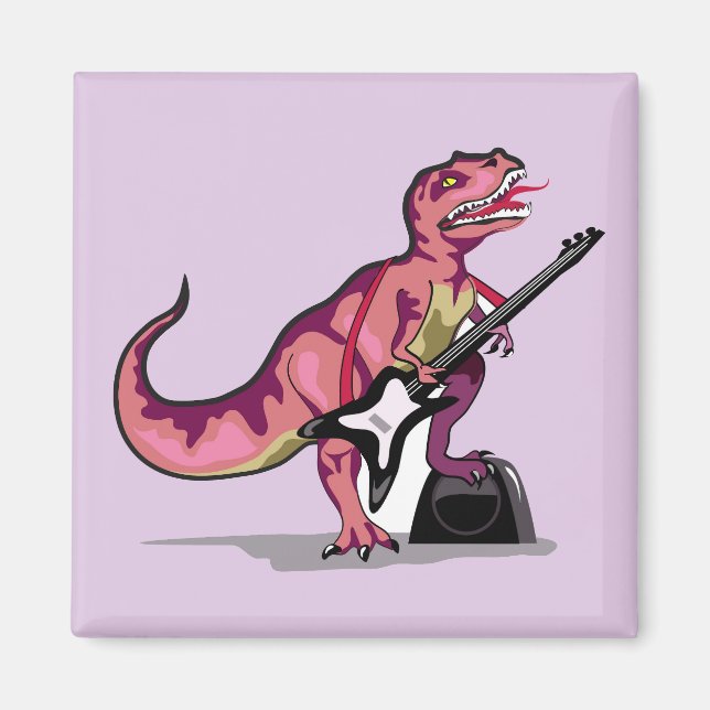Tyrannosaurus Rex Playing The Guitar. Magnet (Front)