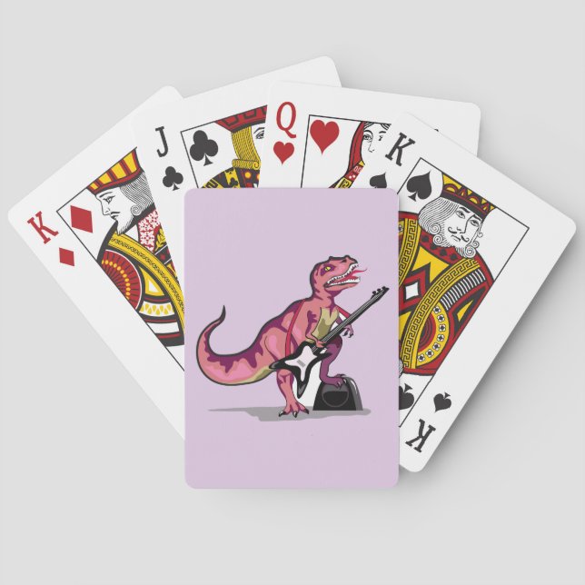 Tyrannosaurus Rex Playing The Guitar. Playing Cards (Back)