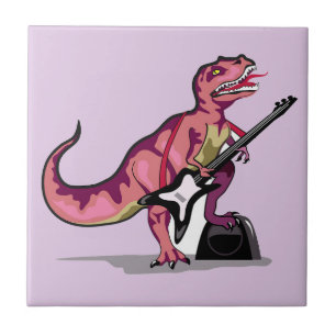 Tyrannosaurus Rex Playing The Guitar. Tile