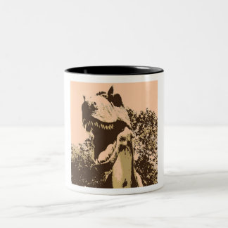 Tyrannosaurus Rex Pop Art Two-Tone Coffee Mug