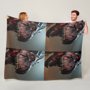 Tyrannosaurus Rex Scary Face, Lge Fleece Blanket