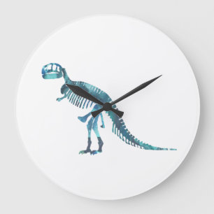 Tyrannosaurus rex skeleton art large clock