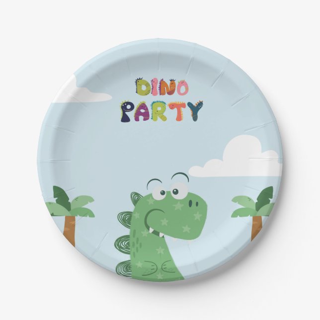 Tyrannosaurus Rex/T-Rex birthday  Paper Plate (Front)
