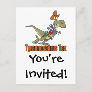 tyrannosaurus rex tex cowboy dinosaur invitation
