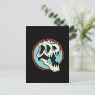 Tyrannosaurus Skull Invitation Postcard