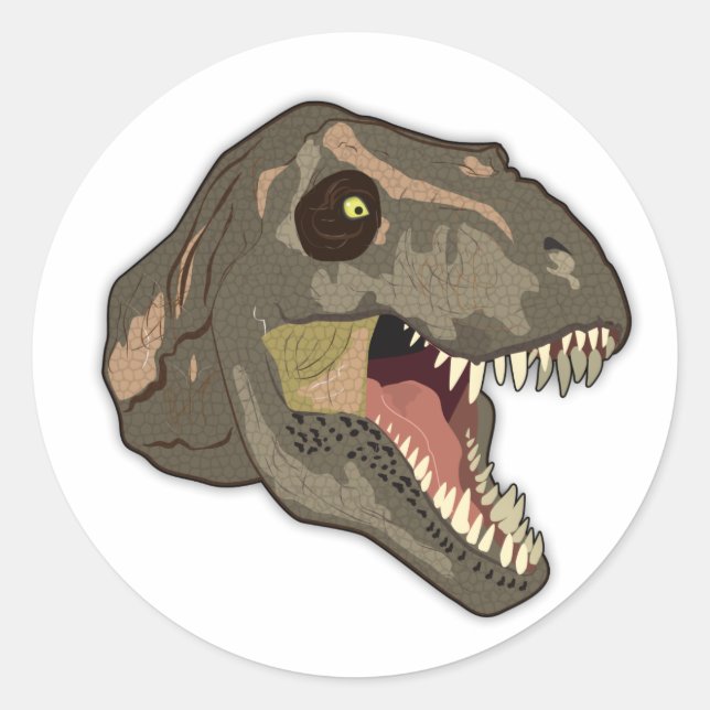 Tyrannosaurus STRIKES Classic Round Sticker (Front)