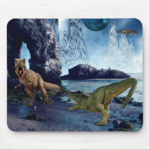 Tyrannosaurus T-Rex Dinosaur Battle Alien Planet Mouse Mat
