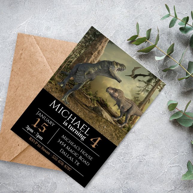 Tyrannosaurus T-Rex Dinosaur Birthday Party  Invitation (Creator Uploaded)