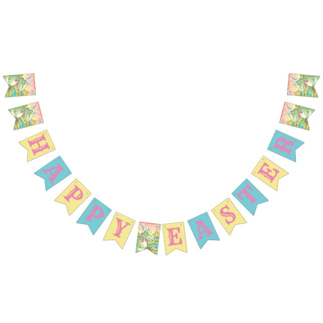 TYRANNOSAURUS T-REX EASTER DINOSAUR BUNTING BANNER (All)