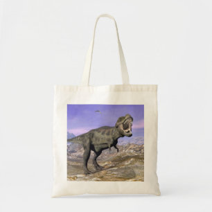 Tyrannosaurus T-Rex roaring in nature Tote Bag