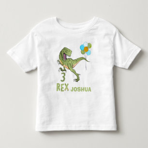 Tyrannosaurus Three Rex Dino 3rd Birthday Toddler T-Shirt