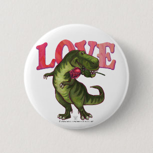 Tyrannosaurus Valentine's Day 6 Cm Round Badge
