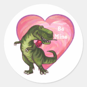 Tyrannosaurus Valentine's Day Classic Round Sticker