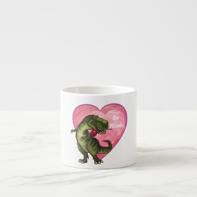 Tyrannosaurus Valentine's Day Espresso Cup (Front)