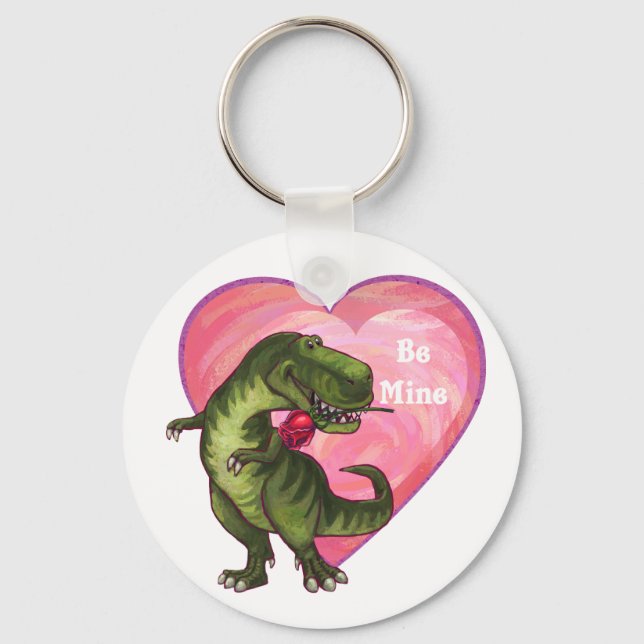 Tyrannosaurus Valentine's Day Key Ring (Front)