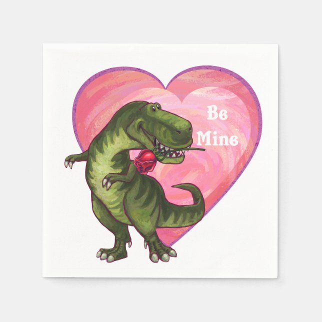 Tyrannosaurus Valentine's Day Napkin (Front)