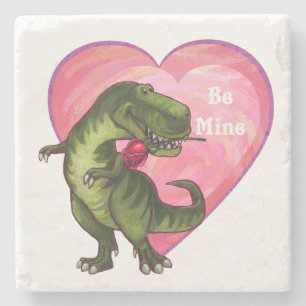 Tyrannosaurus Valentine's Day Stone Coaster
