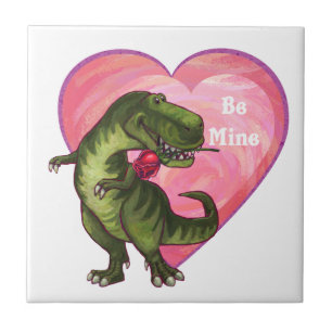 Tyrannosaurus Valentine's Day Tile