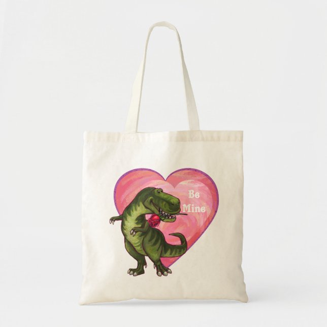 Tyrannosaurus Valentine's Day Tote Bag (Front)
