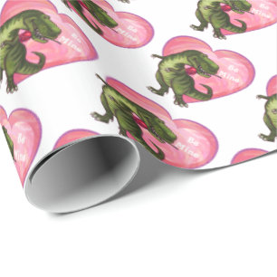 Tyrannosaurus Valentine's Day Wrapping Paper
