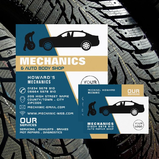 Tyre Change, Auto Mechanic & Repairs Business Card (Creator Uploaded)