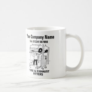 Tyre & Exhaust Fitters Cartoon Mug