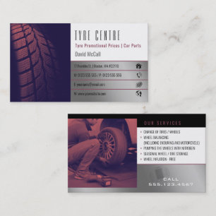 Tyre Store Services   Car Parts Business Card