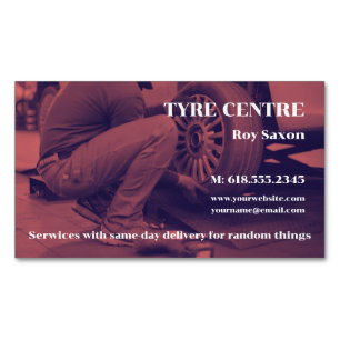 Tyre Store Services   Car Parts Magnetic Business Card