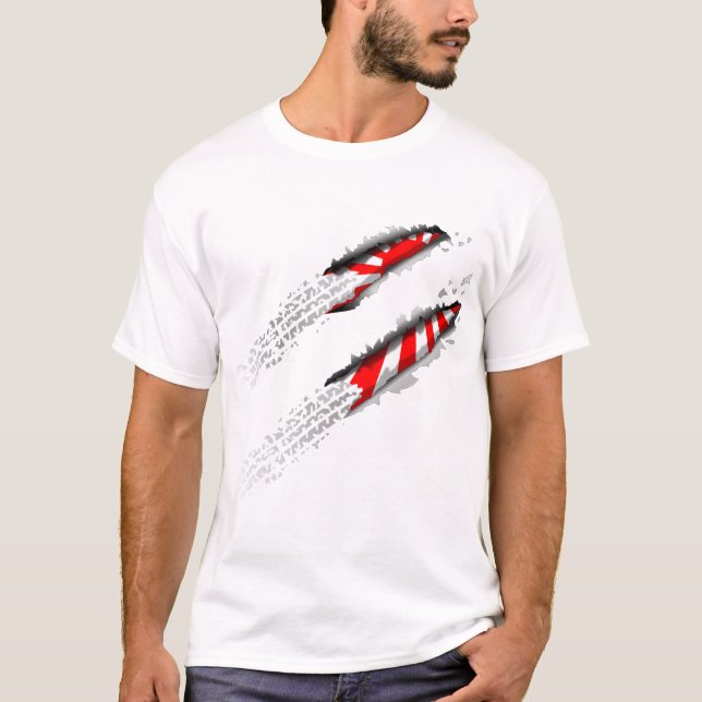 Tyre Tracks (light coloured clothes) T-Shirt (Front)