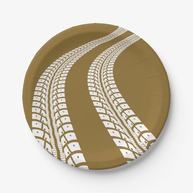Tyre Tracks Paper Plate (Front)