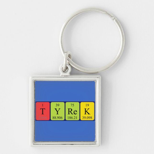 Tyrek periodic table name keyring (Front)