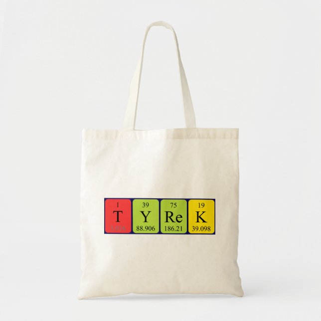 Tyrek periodic table name tote bag (Front)