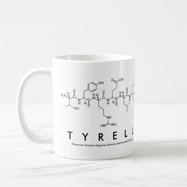 Tyrell peptide name mug (Left)