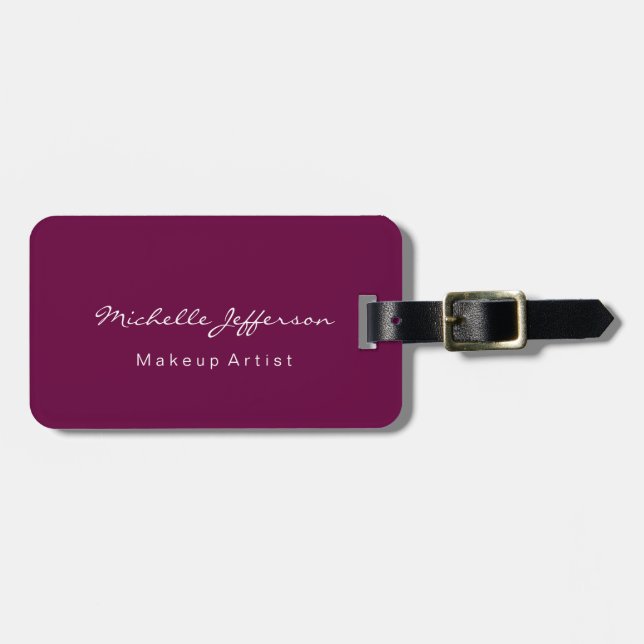 Tyrian Purple Makeup Artist Unique Luggage Tag (Front Horizontal)