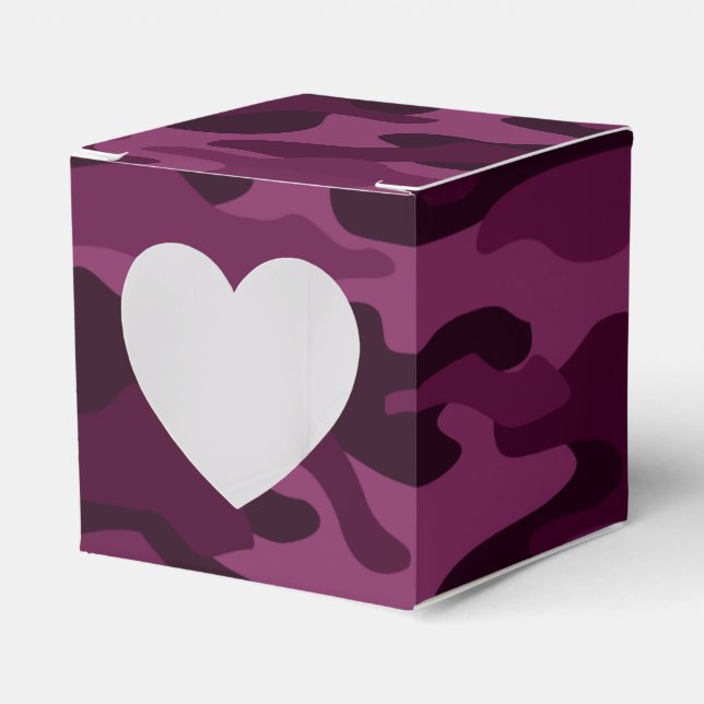 Tyrian Purple Monocolor Camo Favour Box (Front Side)