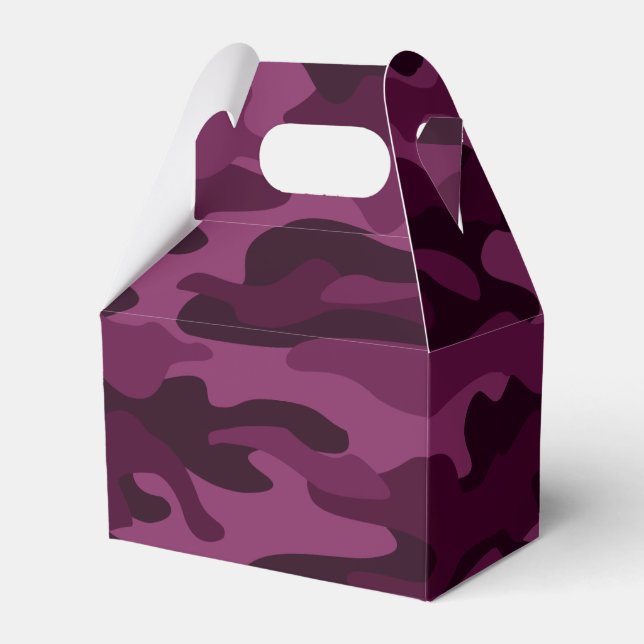 Tyrian Purple Monocolor Camo Favour Box (Front Side)