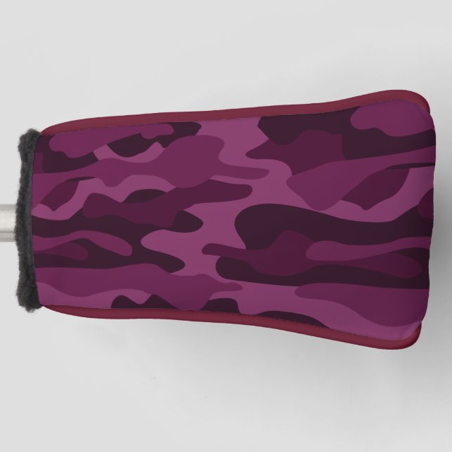 Tyrian Purple Monocolor Camo Golf Head Cover (Front)