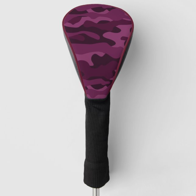Tyrian Purple Monocolor Camo Golf Head Cover (Front)