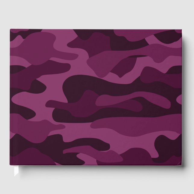 Tyrian Purple Monocolor Camo Guest Book (Front)
