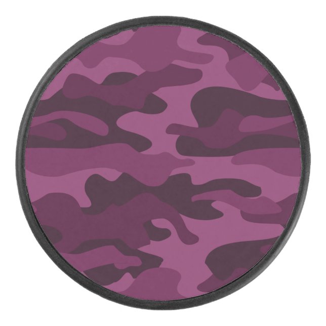 Tyrian Purple Monocolor Camo Hockey Puck (Front)