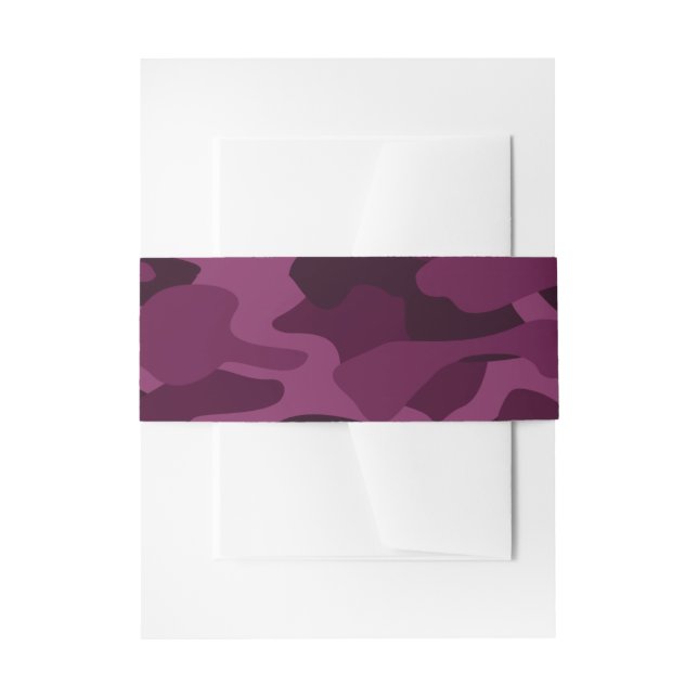 Tyrian Purple Monocolor Camo Invitation Belly Band (Front Example)