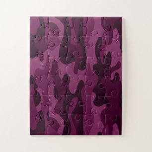 Tyrian Purple Monocolor Camo Jigsaw Puzzle