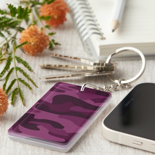 Tyrian Purple Monocolor Camo Key Ring (Front Right)